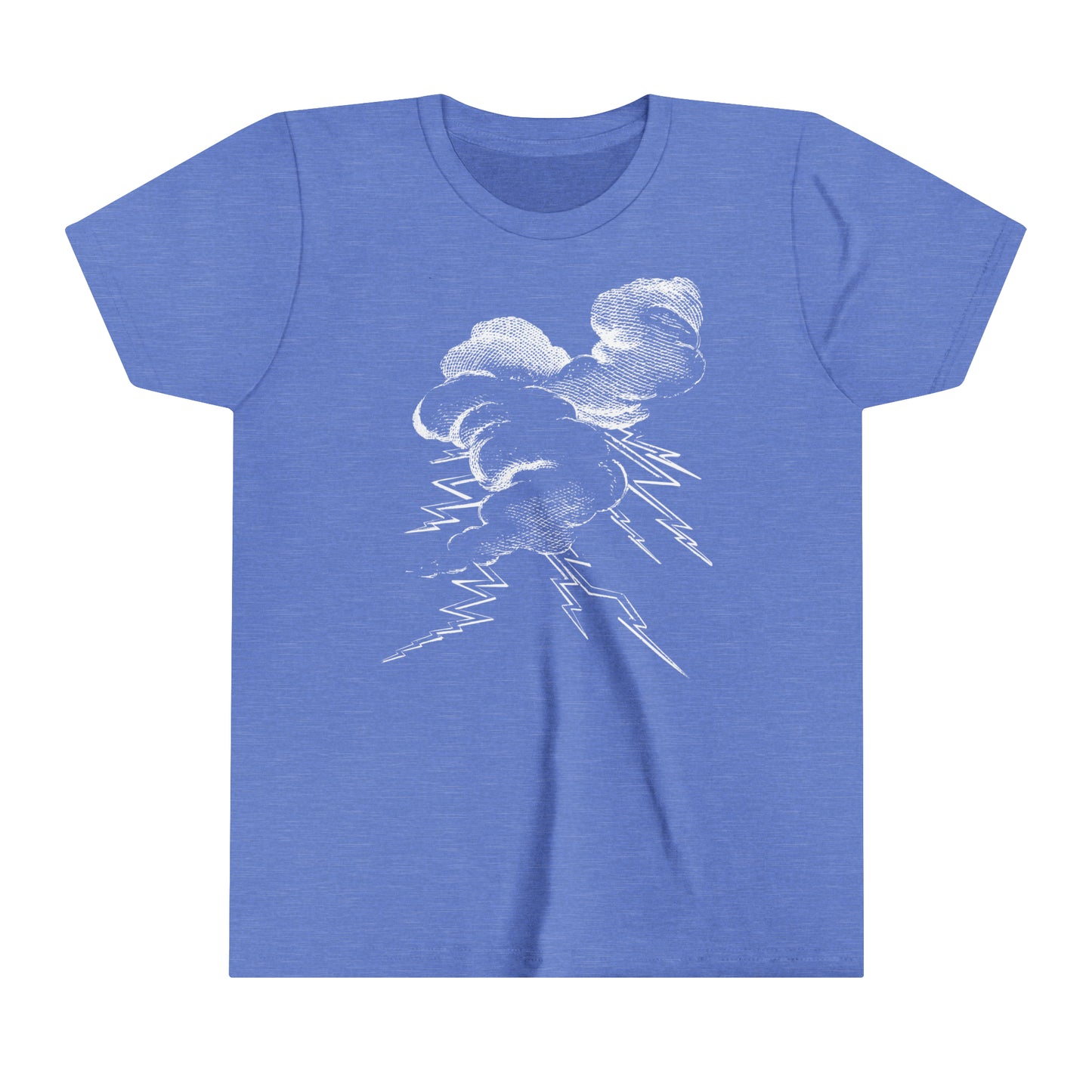 Large Charge in White Front Print Soft, Lightweight Cotton Kids Tee