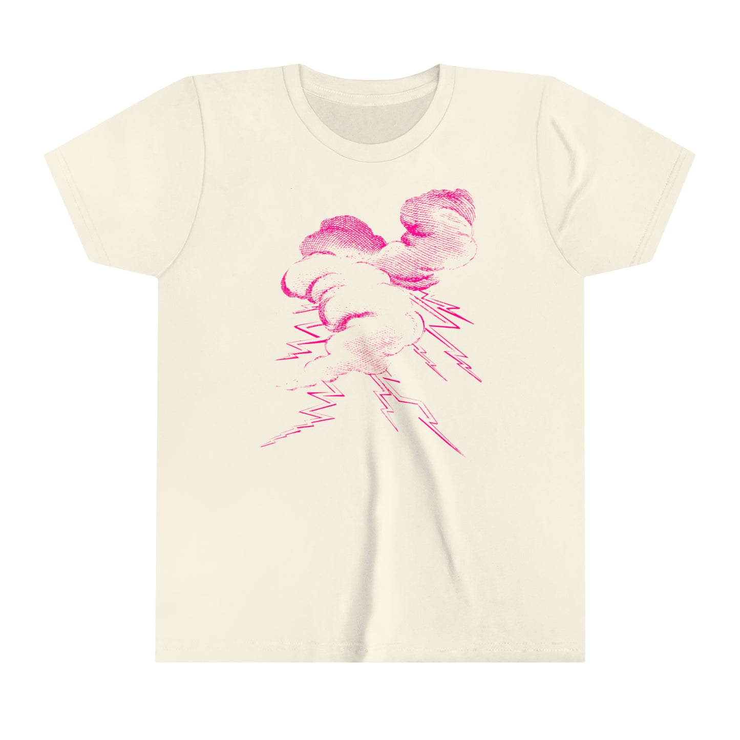 Large Charge in Lectric Pink Front Print in Soft, Lightweight Cotton Kids Tee
