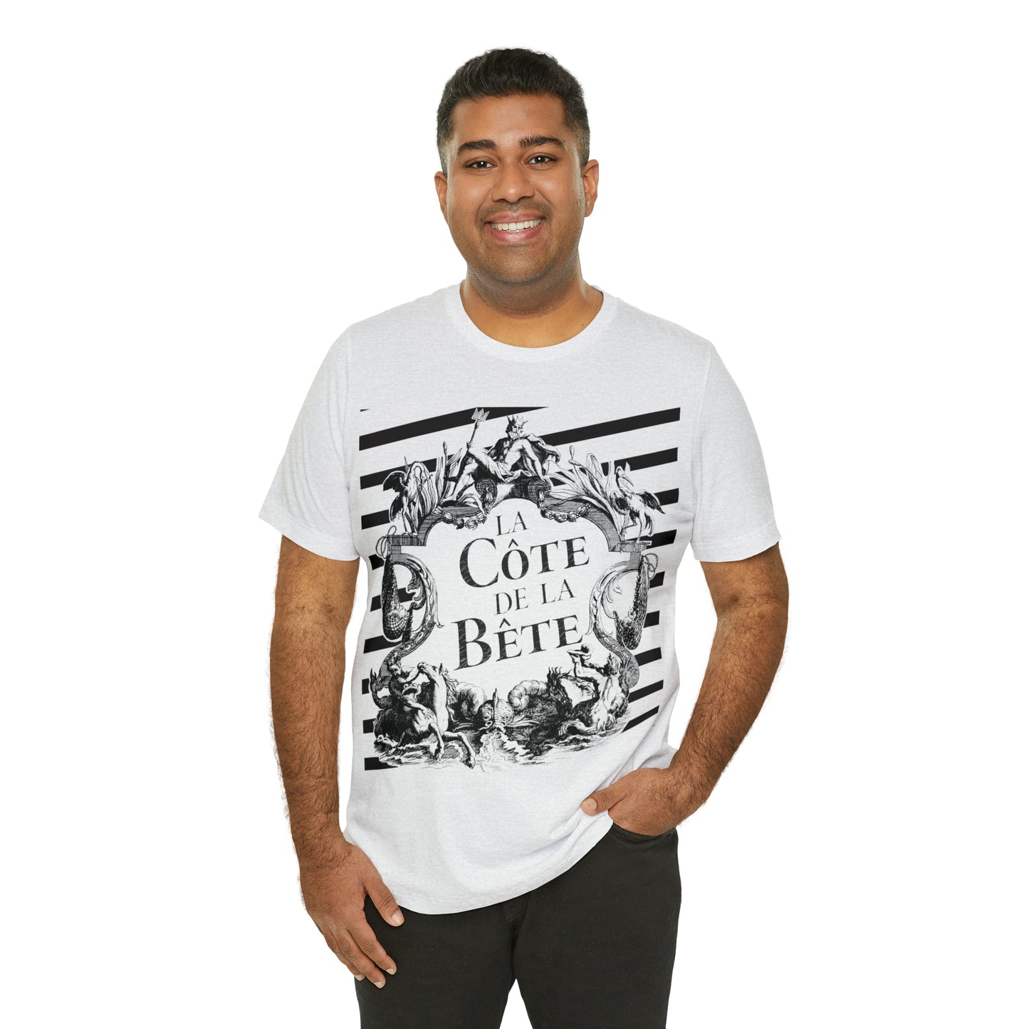 La Cote De La Bete (French: "Beast Coast") Large Front Print Tee