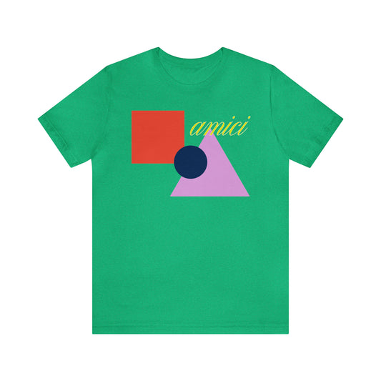 Amici Shapes Front Print Tee, heather kelly