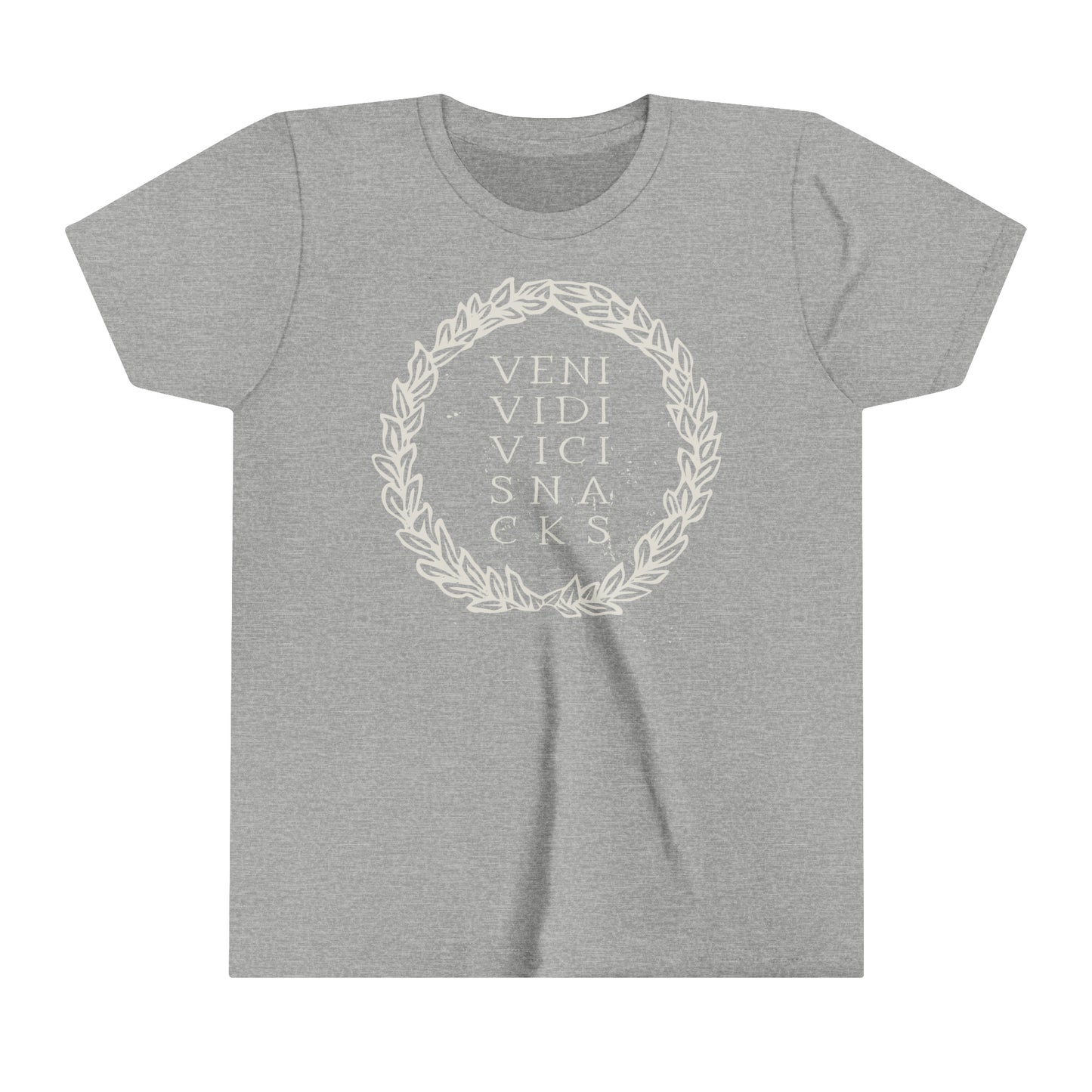 Veni Vidi Vici Snacks Front Print in Soft, Lightweight Cotton Kids Tee