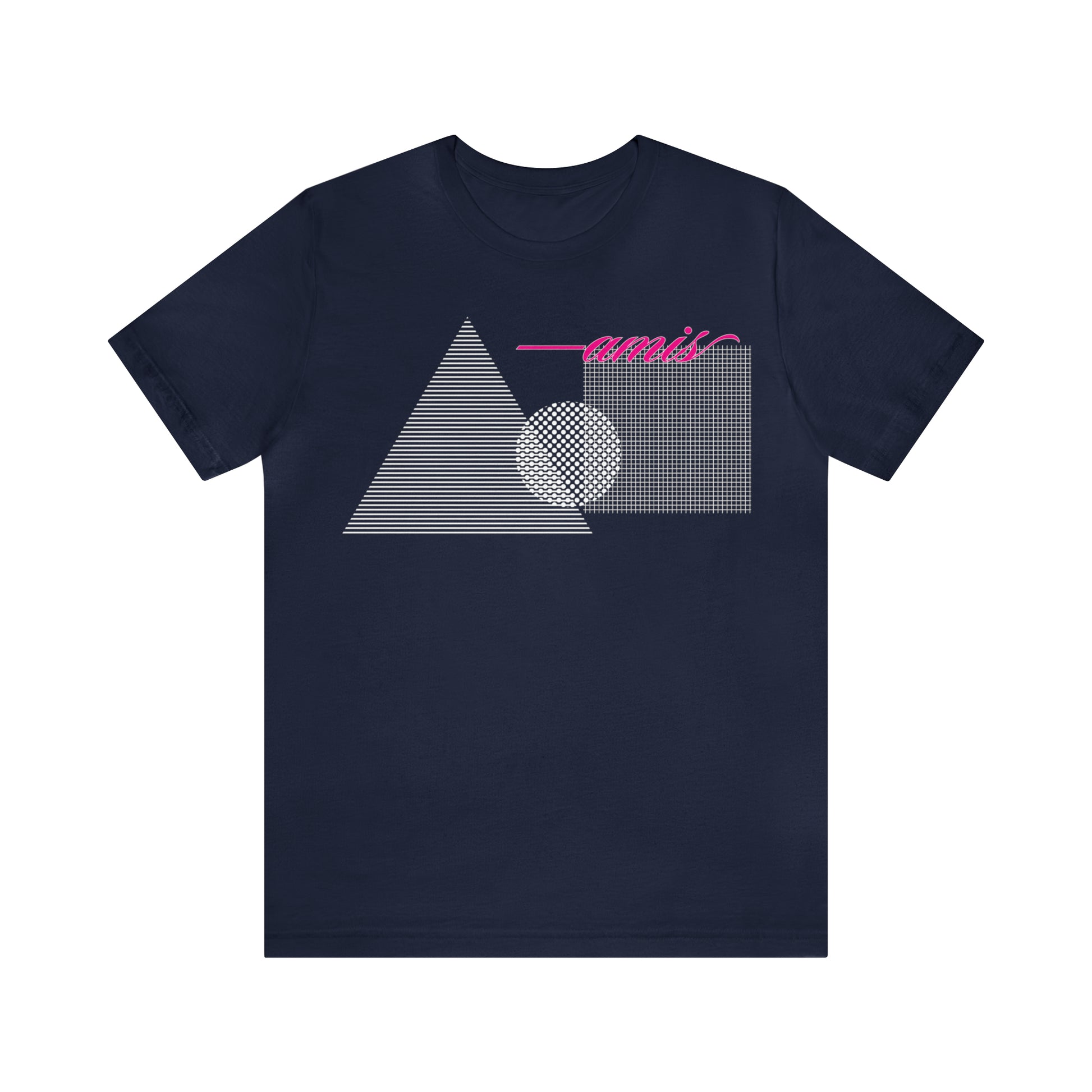 Amis Shapes Front Print Tee, navy