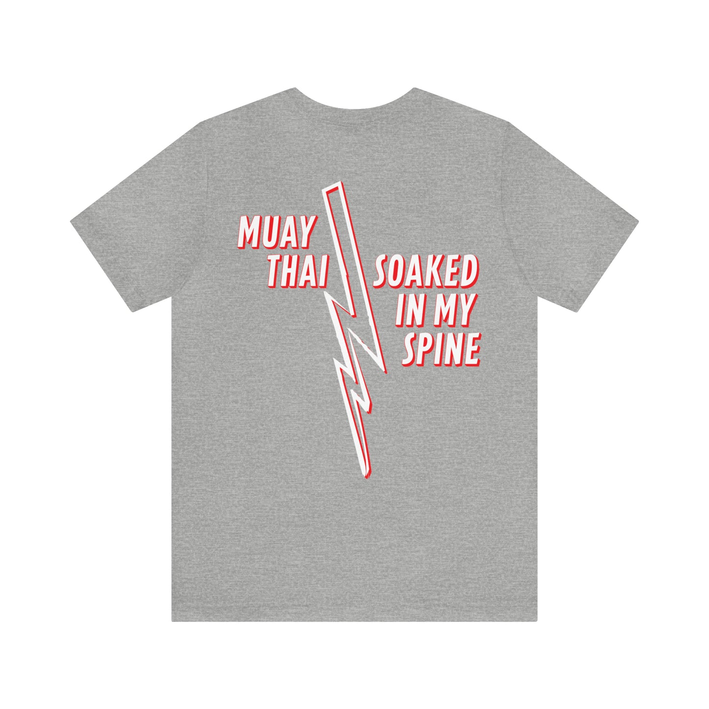 Muay Thai Soaked In My Spine White & Red Back Print Tee
