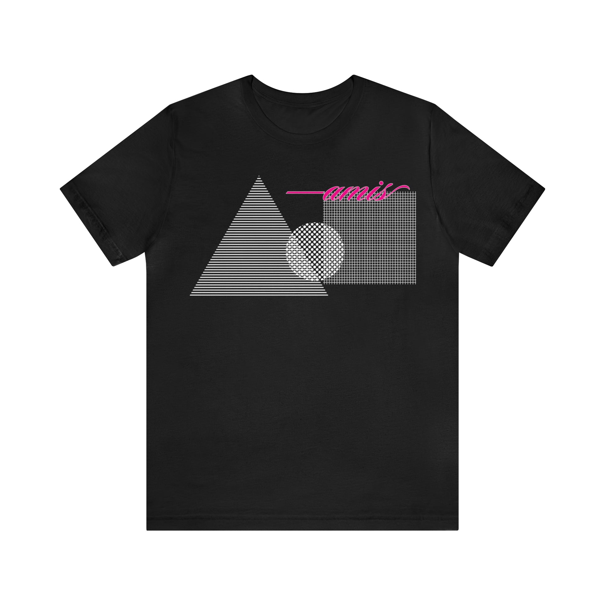 Amis Shapes Front Print Tee, black
