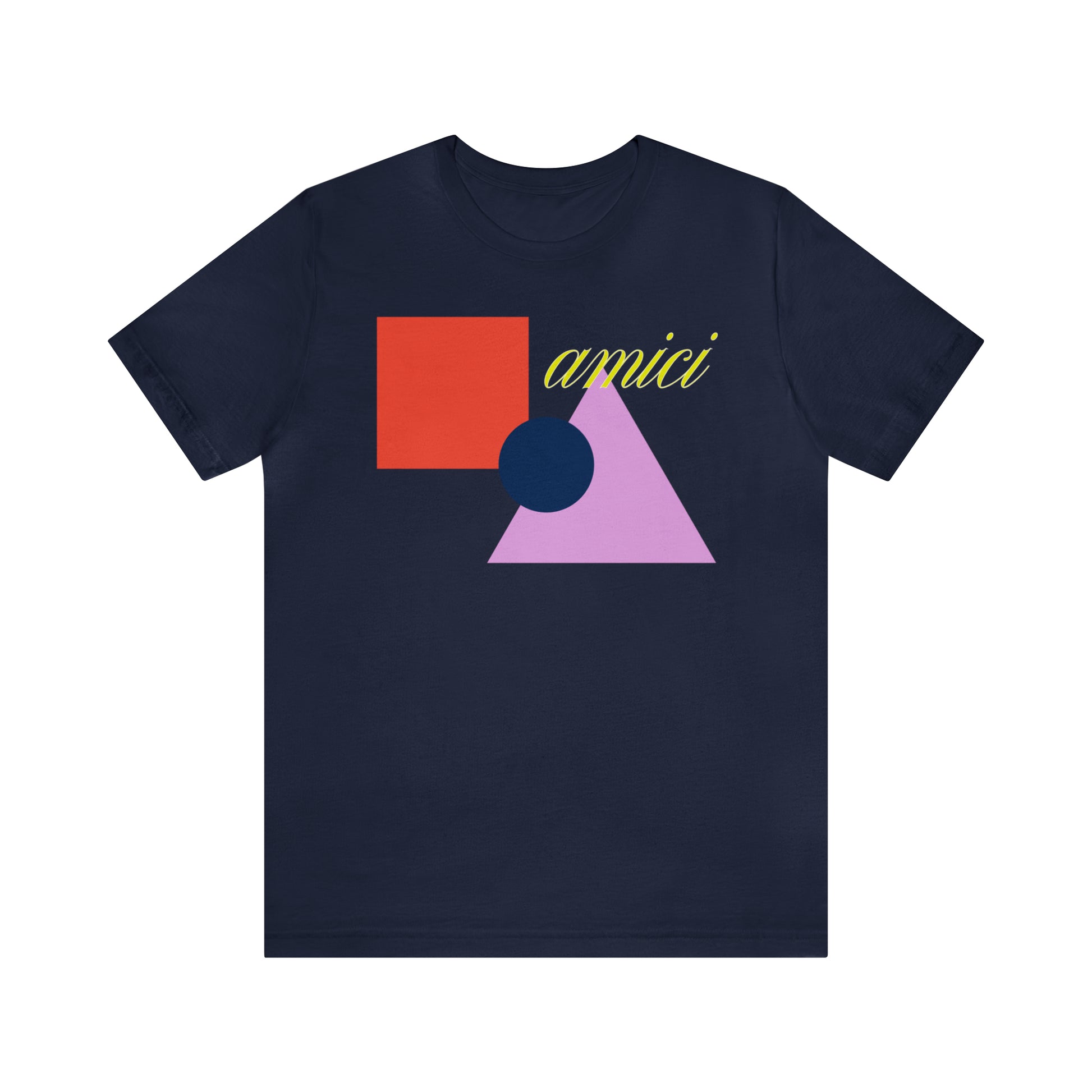 Amici Shapes Front Print Tee, navy
