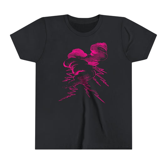 Large Charge in Lectric Pink Front Print in Soft, Lightweight Cotton Kids Tee