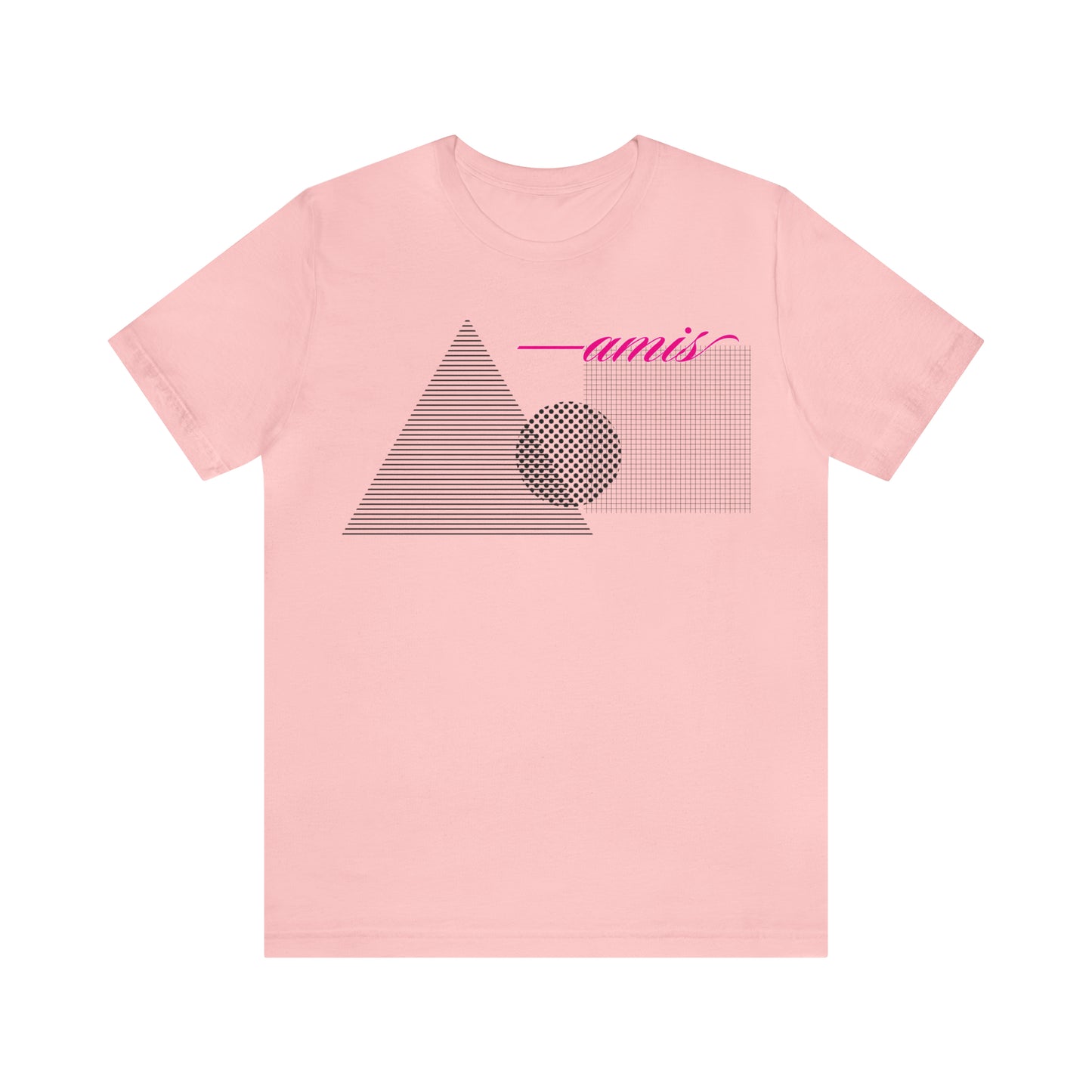 Amis Shapes Front Print Tee, pink