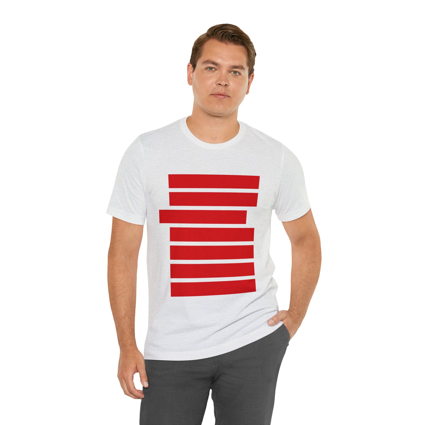 Stripe Stack with Standout Colors Front Print Tee