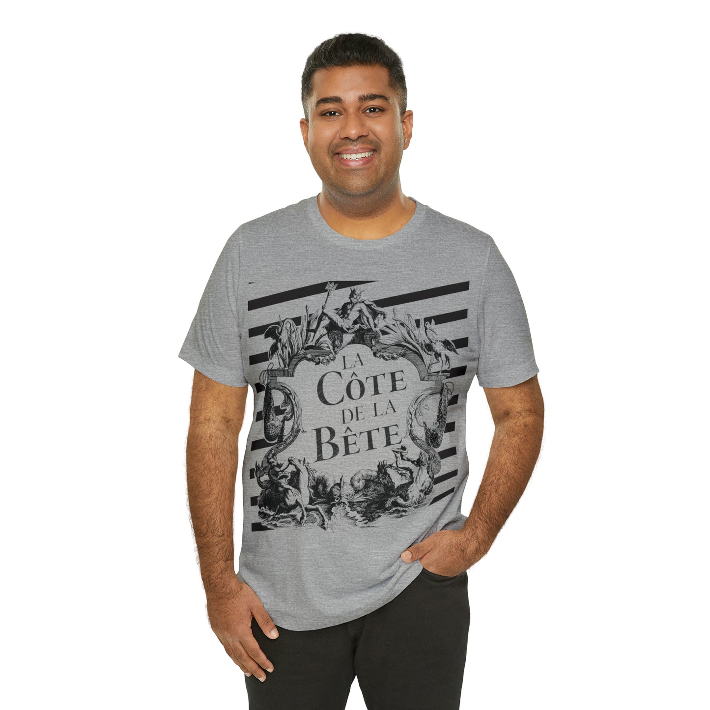 La Cote De La Bete (French: "Beast Coast") Large Front Print Tee