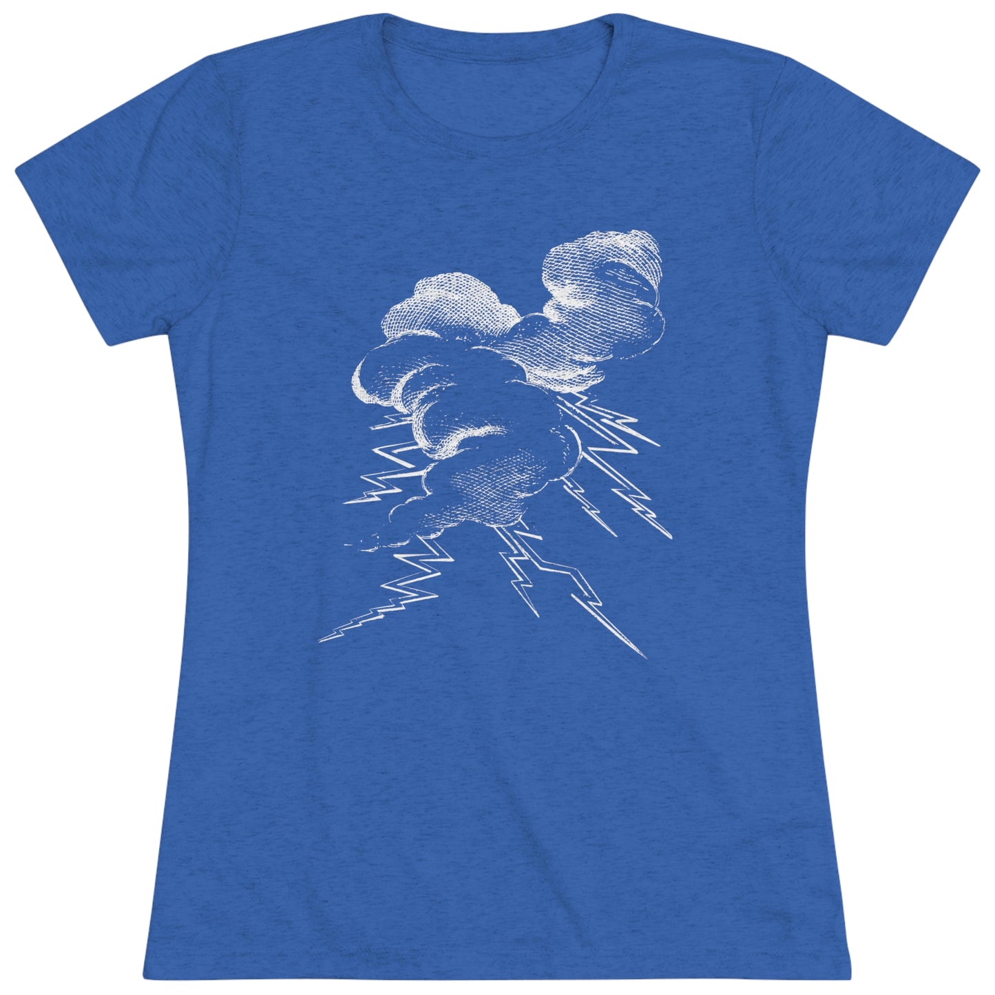 LectriciTee Cloud and Bolts Graphic Front Print Women's Triblend Tee