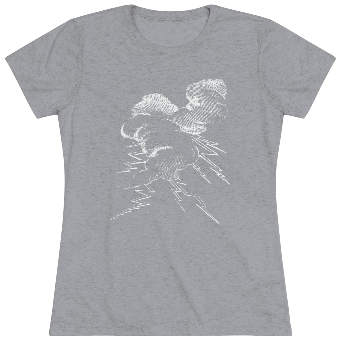 LectriciTee Cloud and Bolts Graphic Front Print Women's Triblend Tee