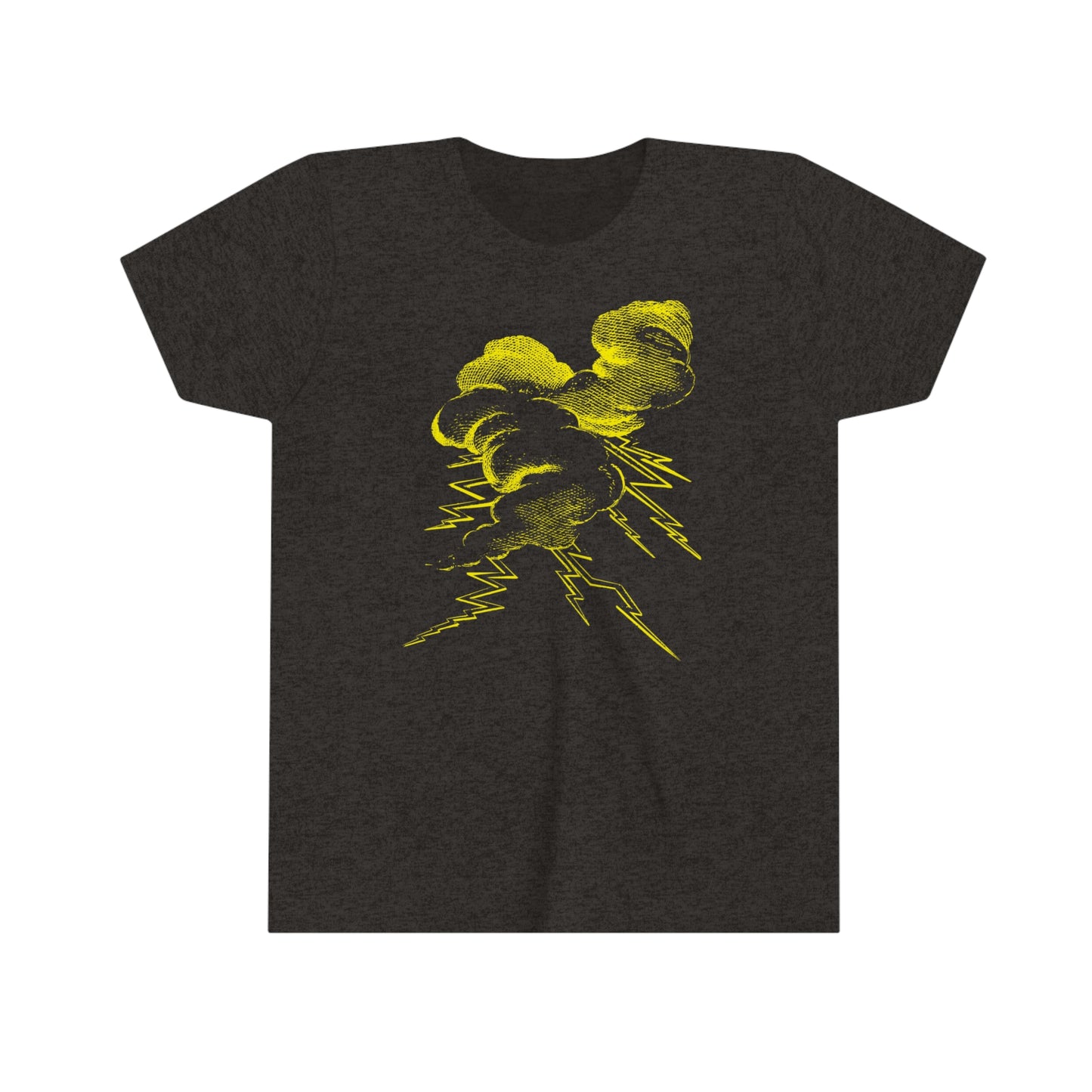 Large Charge in Yellow Graphic Front Print Soft, Lightweight Cotton Kids Tee